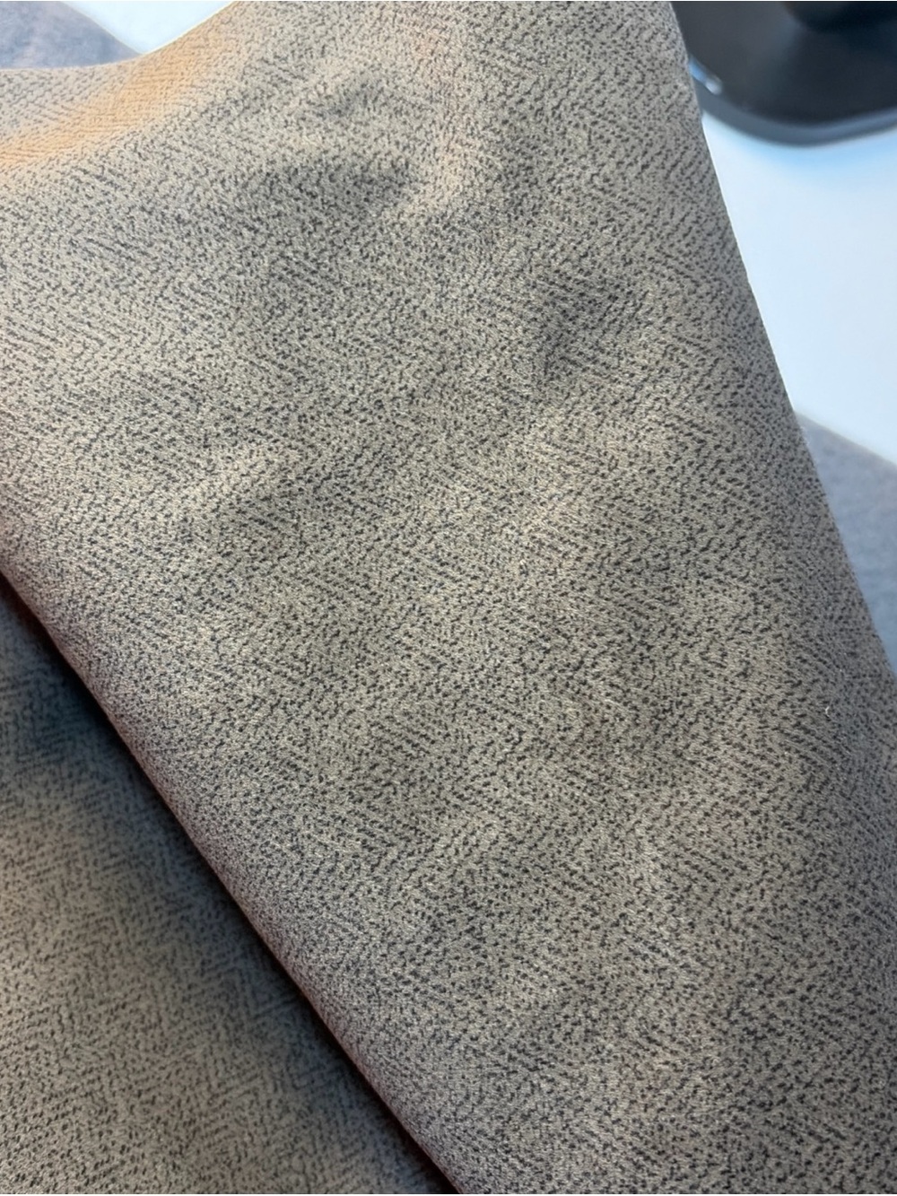 TinaKim Velvet Upholstery Fabric Herringbone Gray Brown 3 Yard Pre Cut Washable